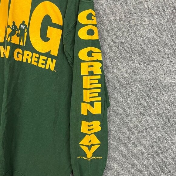 VINTAGE Men In Green Packer Go Green‎ Bay Sweatshirt Men Size XL - Picture 5 of 9